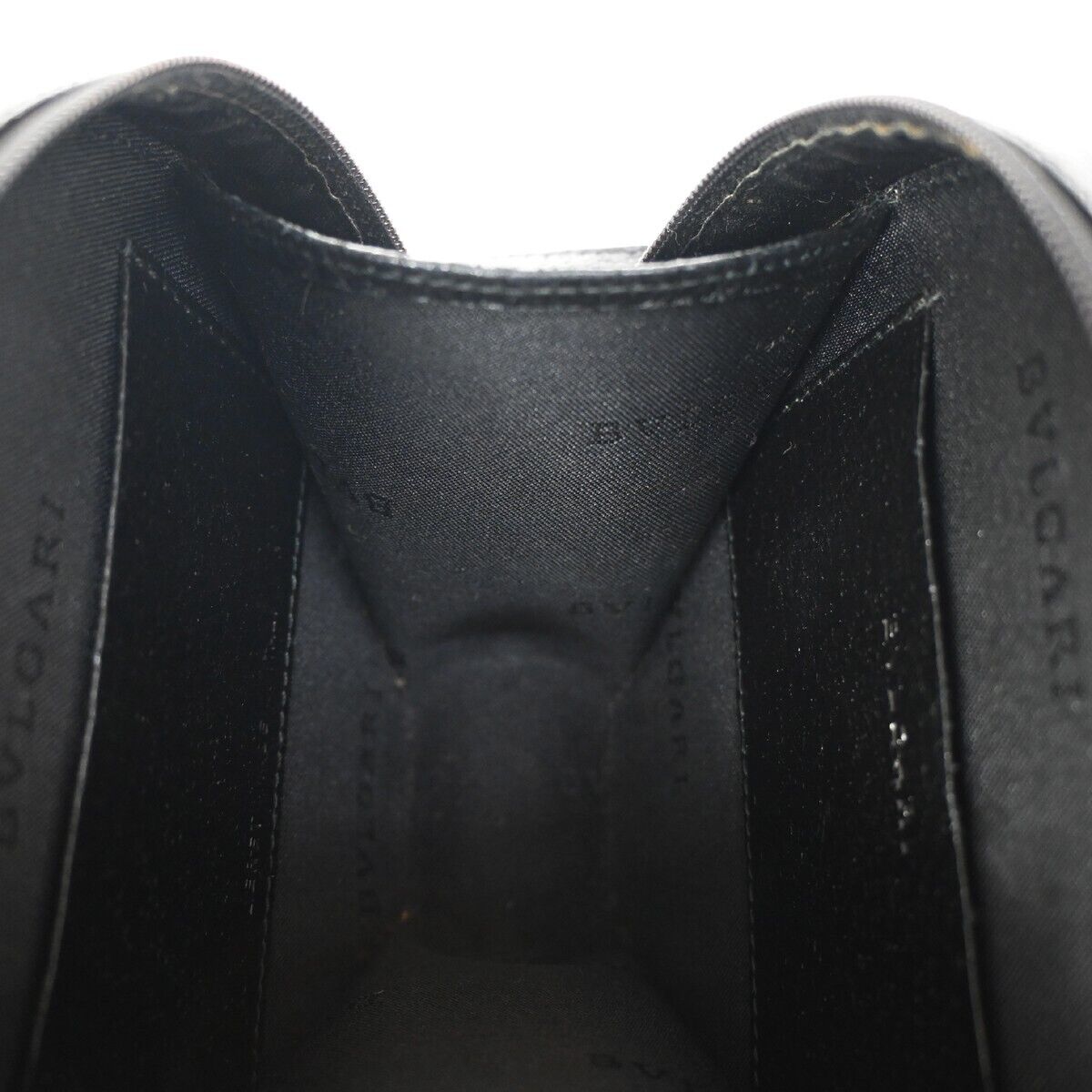 BVLGARI Logo Yoyo Round Crossbody Shoulder Bag Leather Black SHW Italy 80GA870