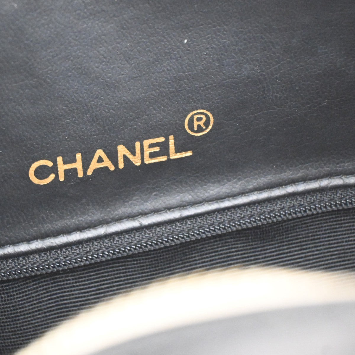 CHANEL Logo Matelasse Travel Boston Hand Bag Leather Black France 338RQ053