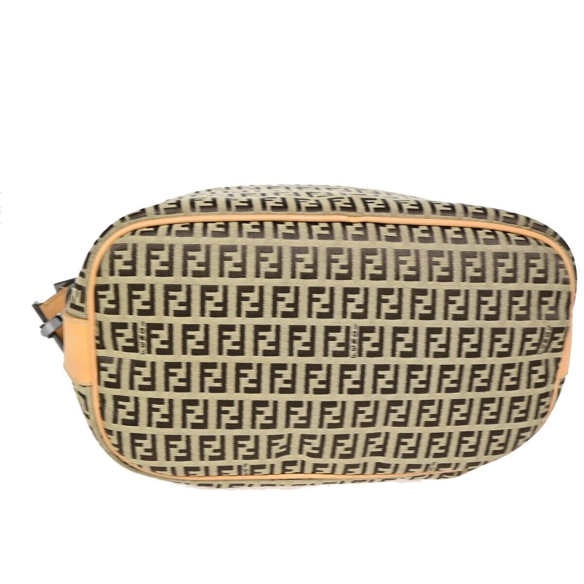 FENDI Zucca Zucchino Pattern Shoulder Bag Canvas Leather Brown Italy 83EB791