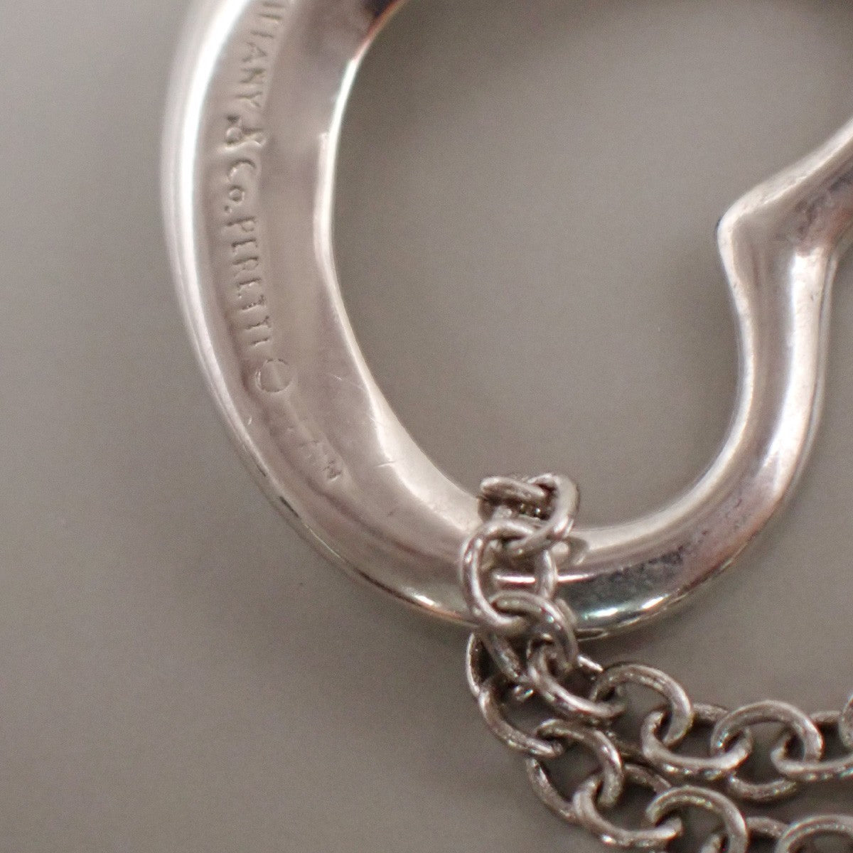 TIFFANY & CO. Open Heart 22mm Chain Necklace Ag 925 Elsa Peretti Silver 02YH718