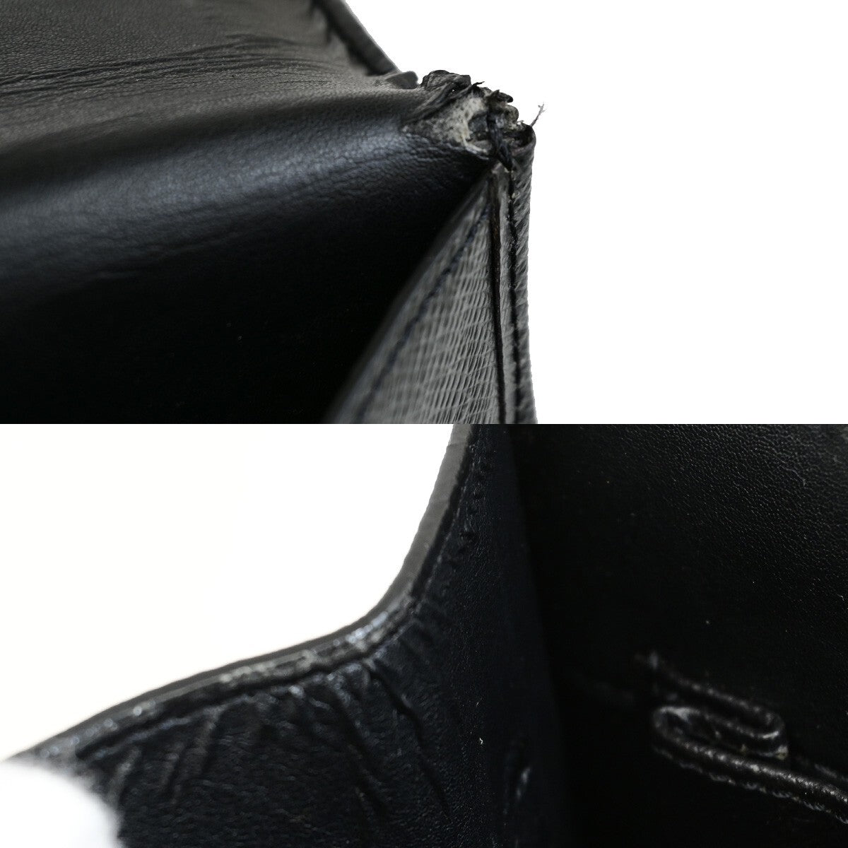 LOUIS VUITTON Serviette Kazan Hand Bag Taiga Leather Black M30802 68EE125