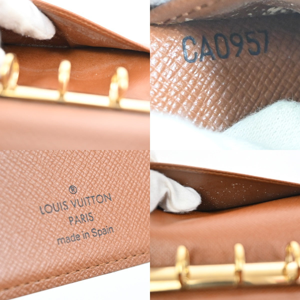 LOUIS VUITTON LV Logo 3 Set Wallet PM Agenda Vernis Monogram Leather BN 67KC672