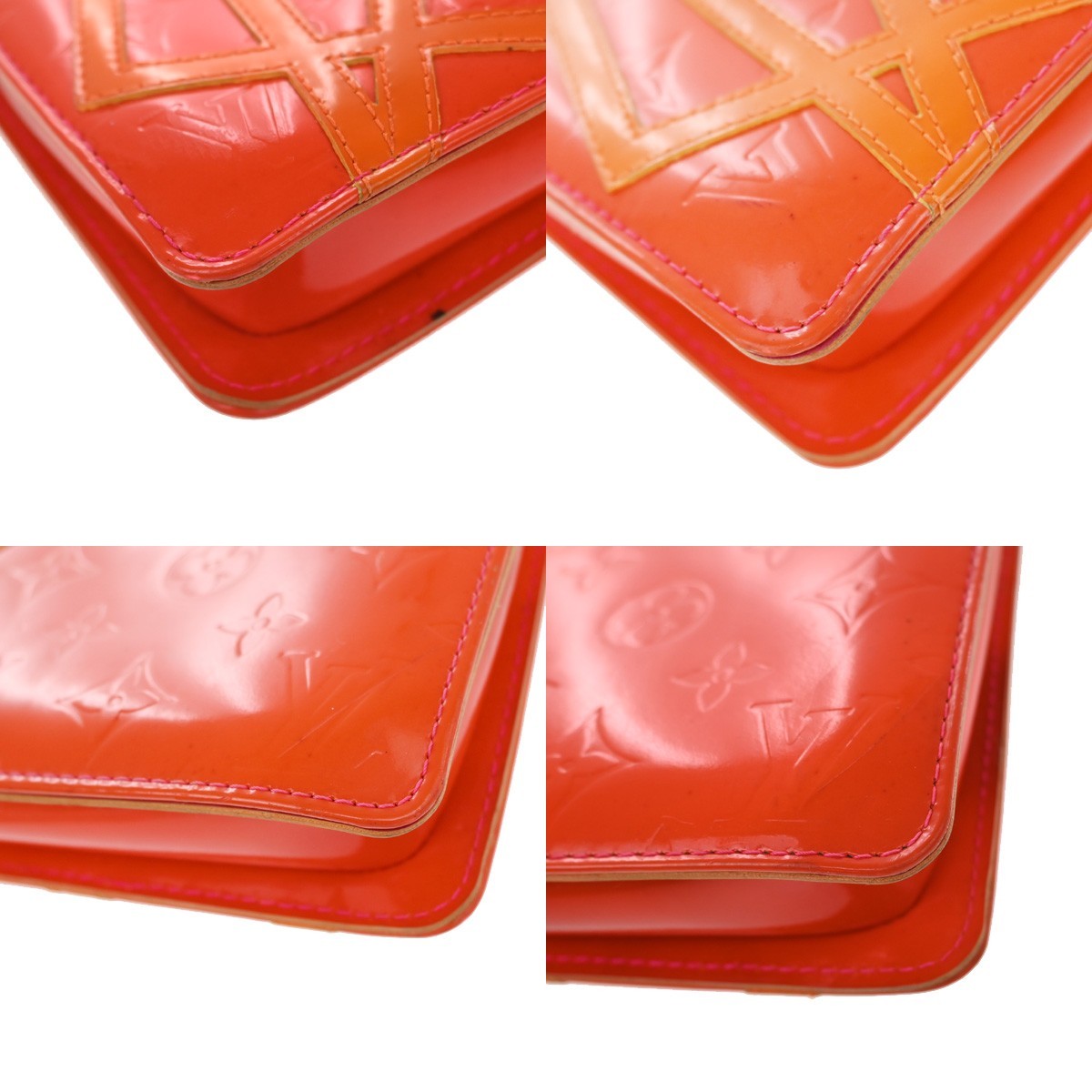 LOUIS VUITTON Lexington Hand Bag Monogram Vernis Fluo Orange M91906 62YJ200
