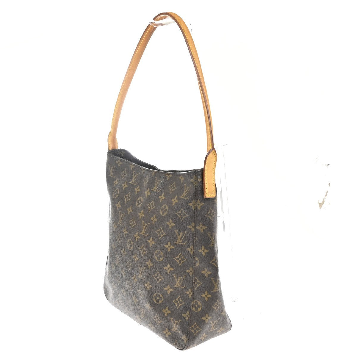 LOUIS VUITTON Logo Looping GM Shoulder Bag Monogram Leather Brown M51145 72KC738