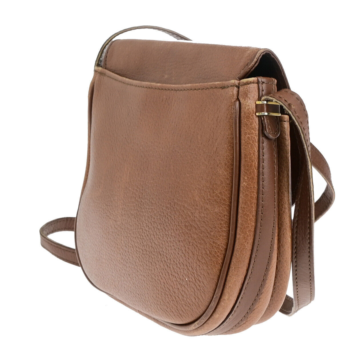 Burberrys Logo Crossbody Shoulder Bag Nova Check Leather Brown GHW 07YF249