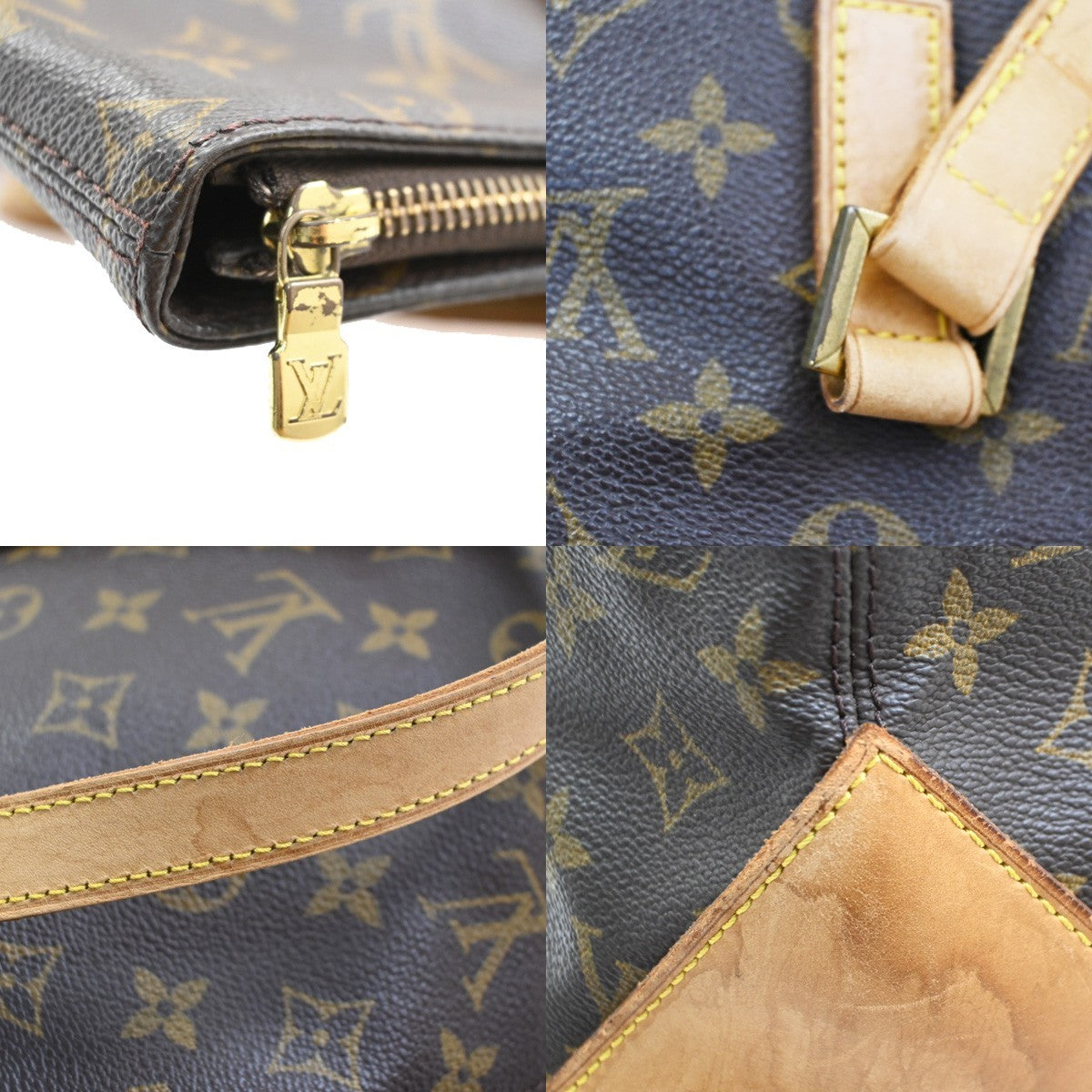 LOUIS VUITTON Cabas Mezzo Shoulder Bag Monogram Leather Brown M51151 13SA084