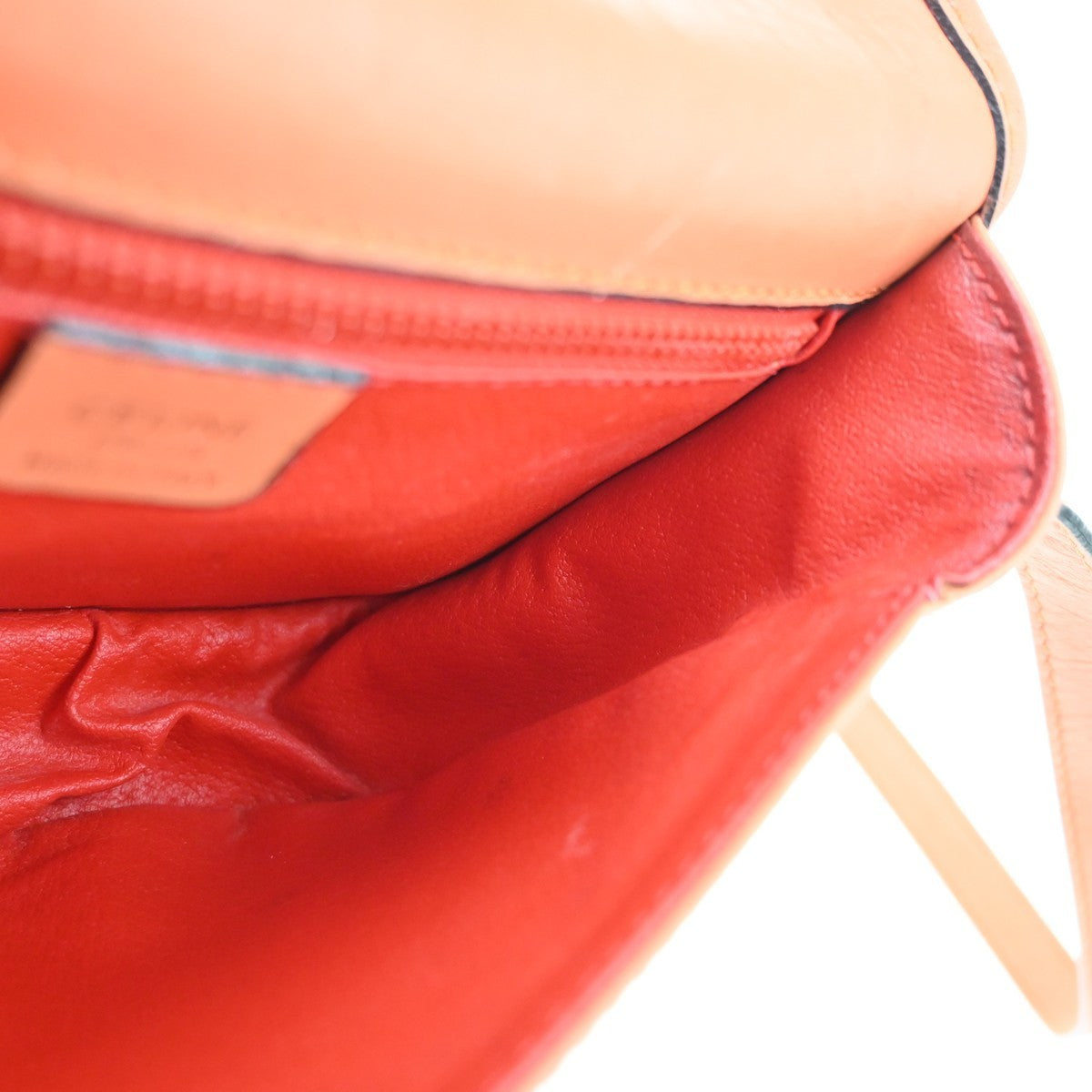 CELINE Logo Flap Crossbody Shoulder Bag Leather Orange GHW Italy 32KC449