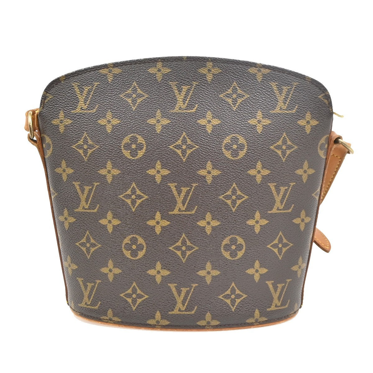 LOUIS VUITTON Logo Drouot Shoulder Bag Monogram Leather Brown M51290 70TA711
