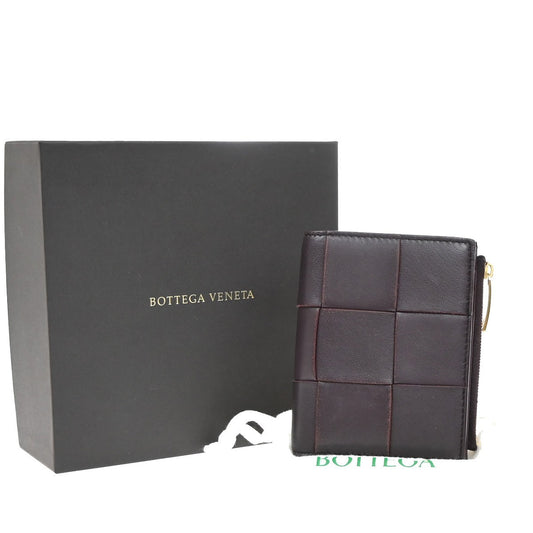 BOTTEGA VENETA Intrecciato Compact Bifold Wallet Leather Purple 39RF754