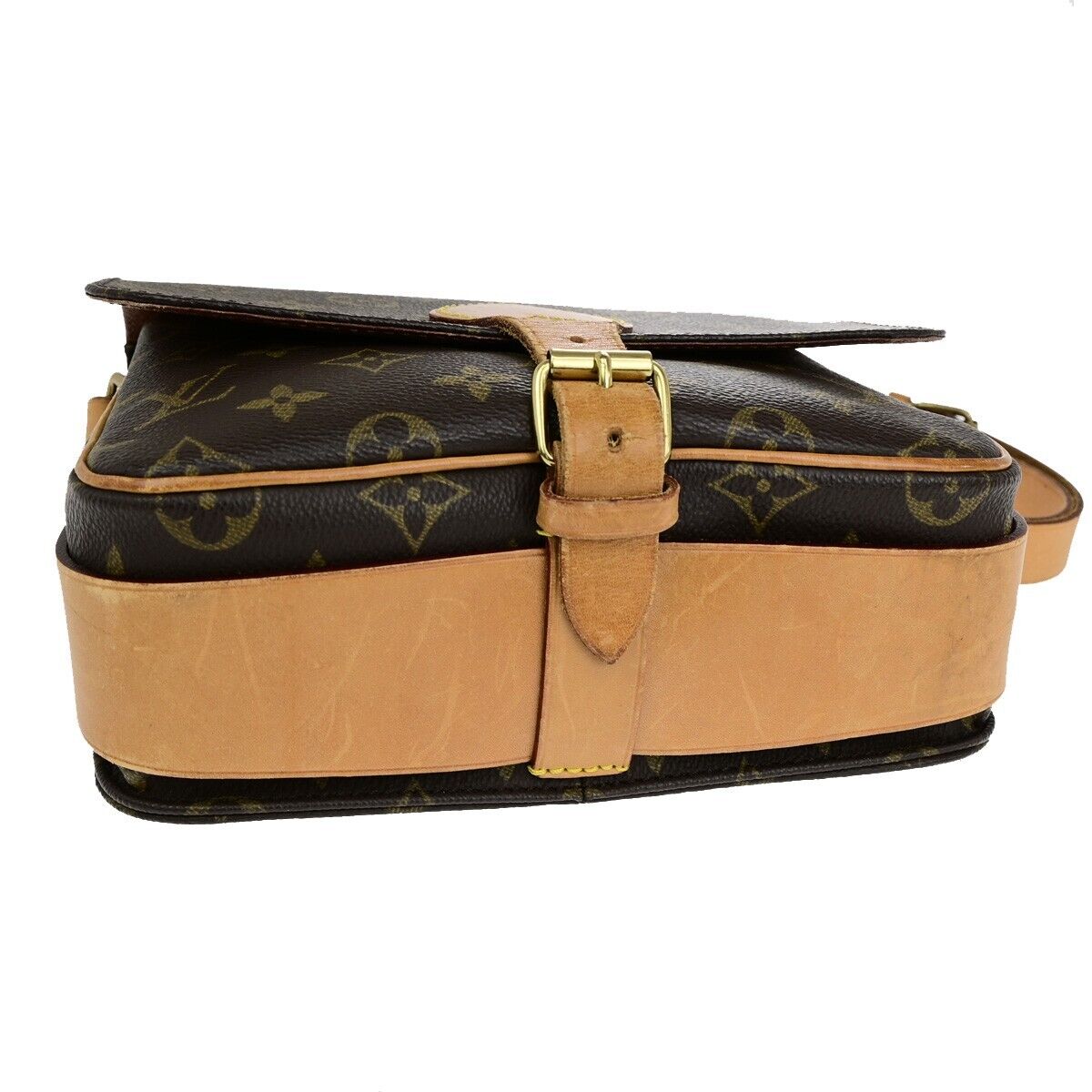 LOUIS VUITTON Cartouchiere MM Shoulder Bag Monogram Leather Brown M51253 81SJ036