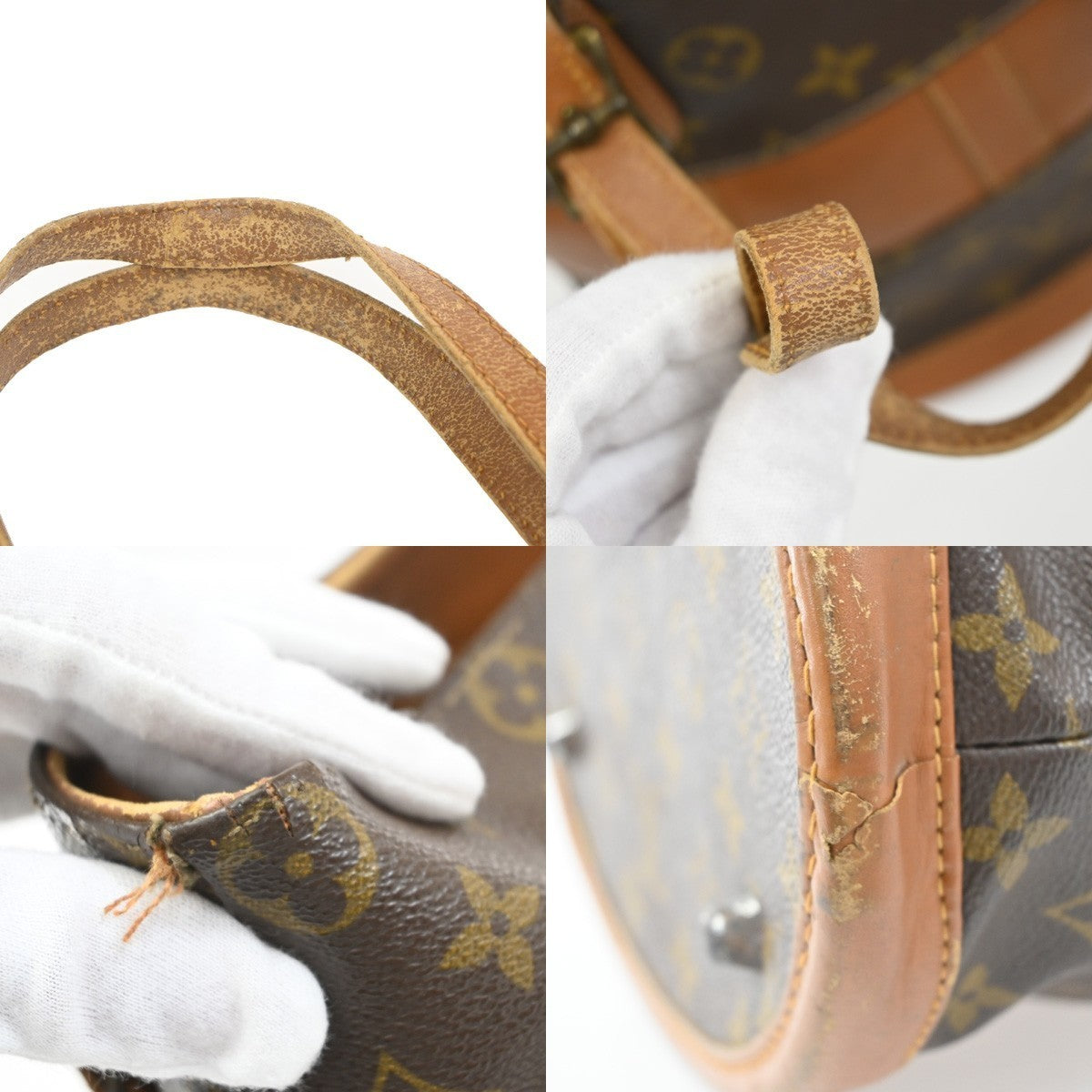 LOUIS VUITTON Bucket Marais Hand Bag Monogram Leather Brown U.S.A T42238 66PA146