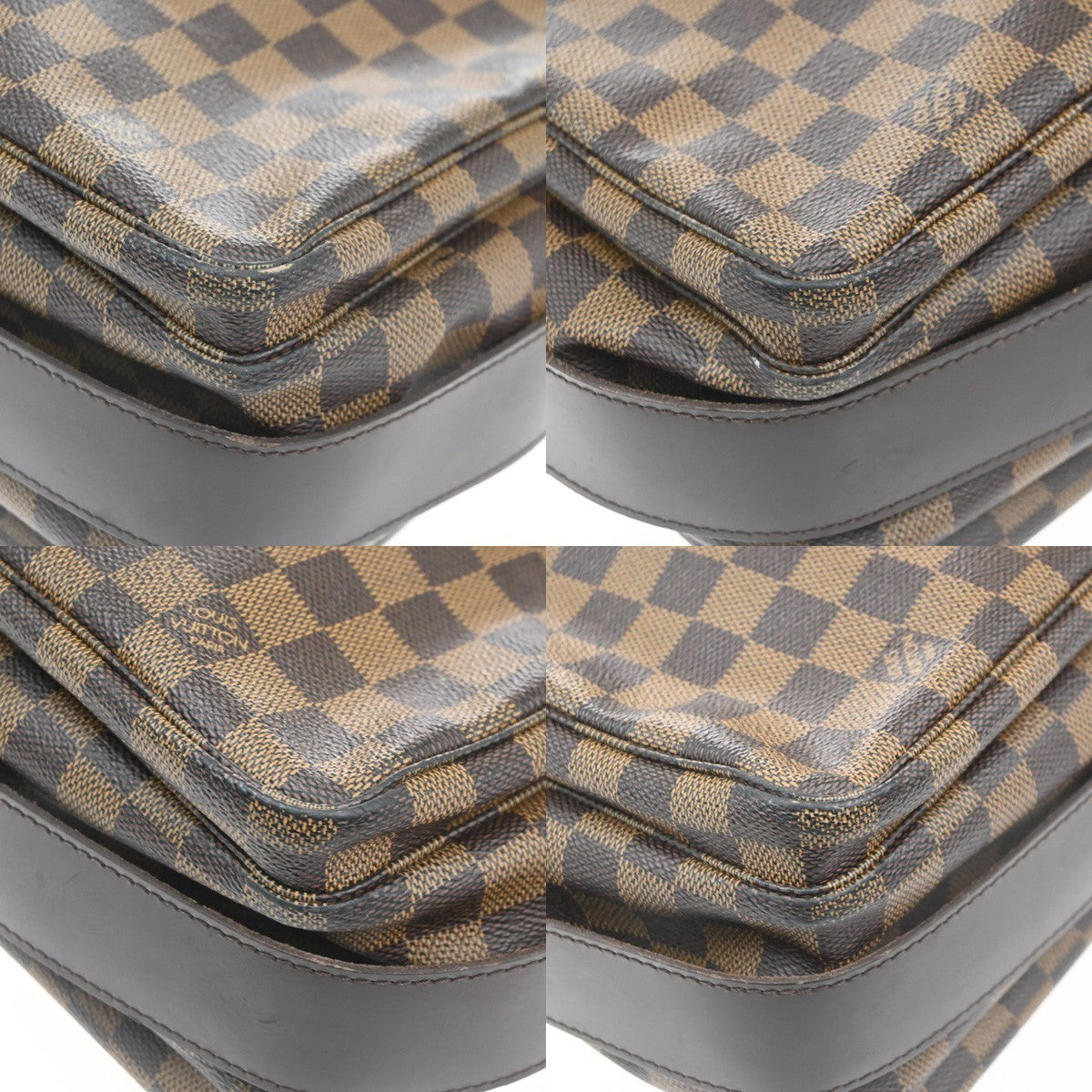 LOUIS VUITTON Naviglio Shoulder Bag Damier Ebene Leather Brown N45255 73CA734