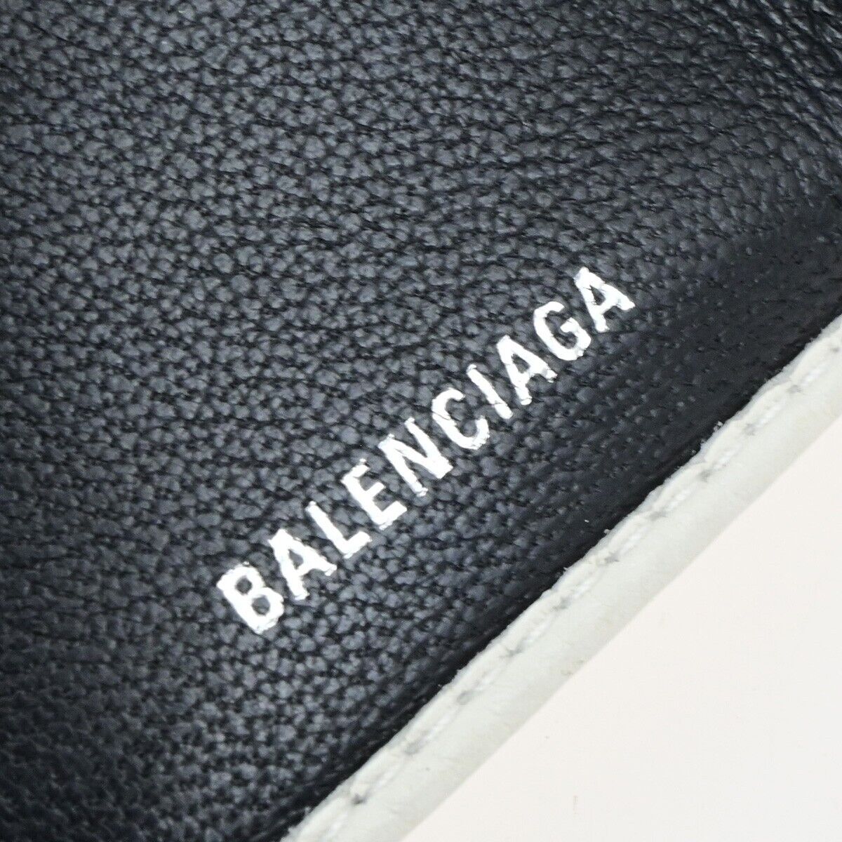BALENCIAGA Logo Everyday Mini Trifold Compact Wallet Leather White Italy 30KA510