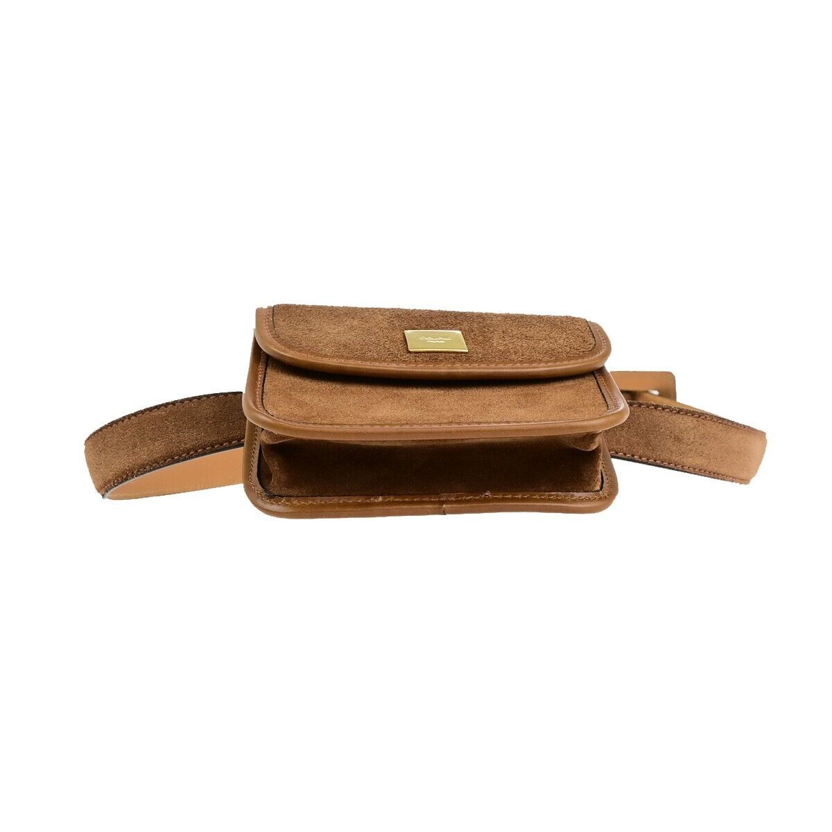 CELINE Logo Mini Bum Bag #85 Suede Leather Brown GHW Italy 68ED372