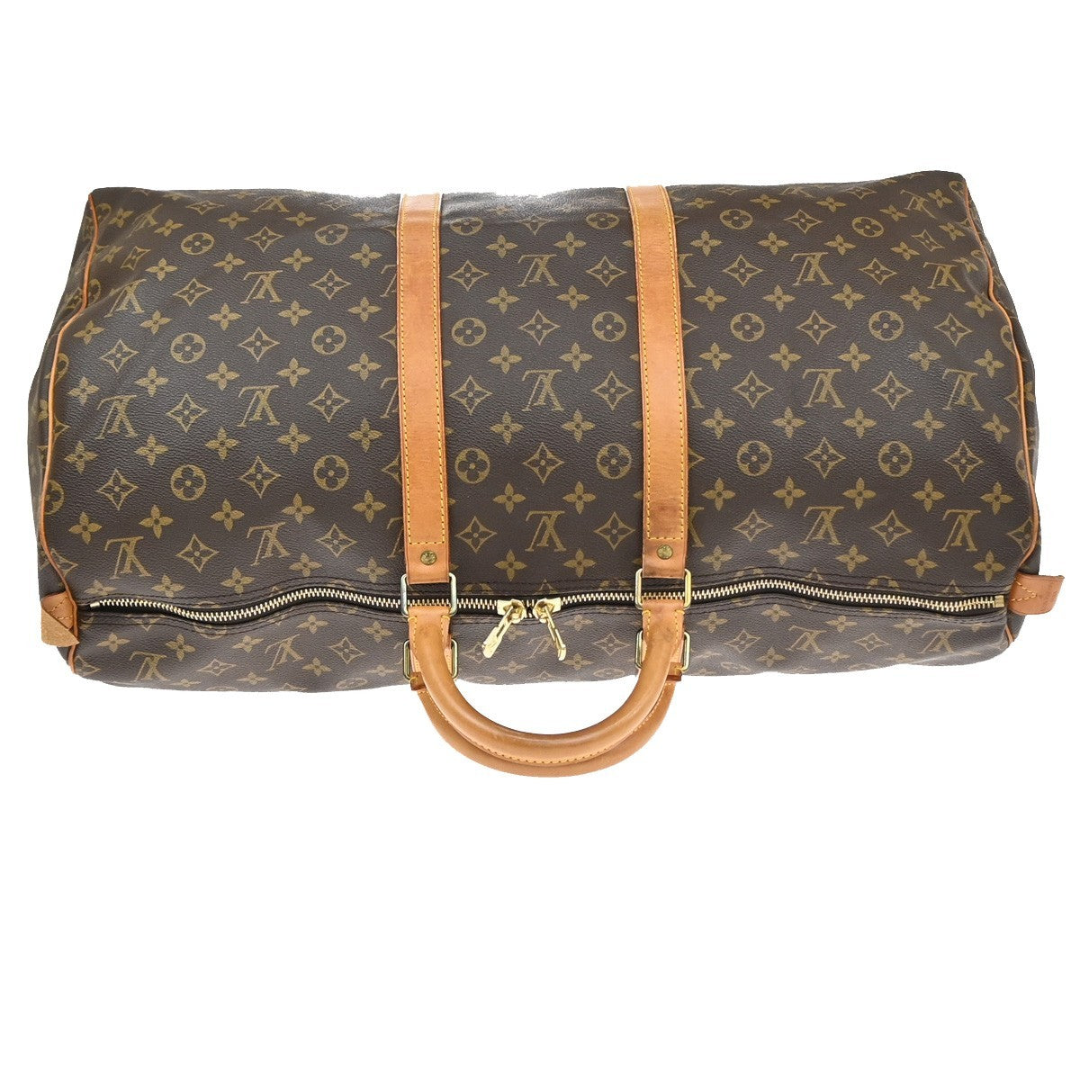 LOUIS VUITTON Keepall 55 Travel Hand Bag Monogram Leather Brown M41424 12YJ197