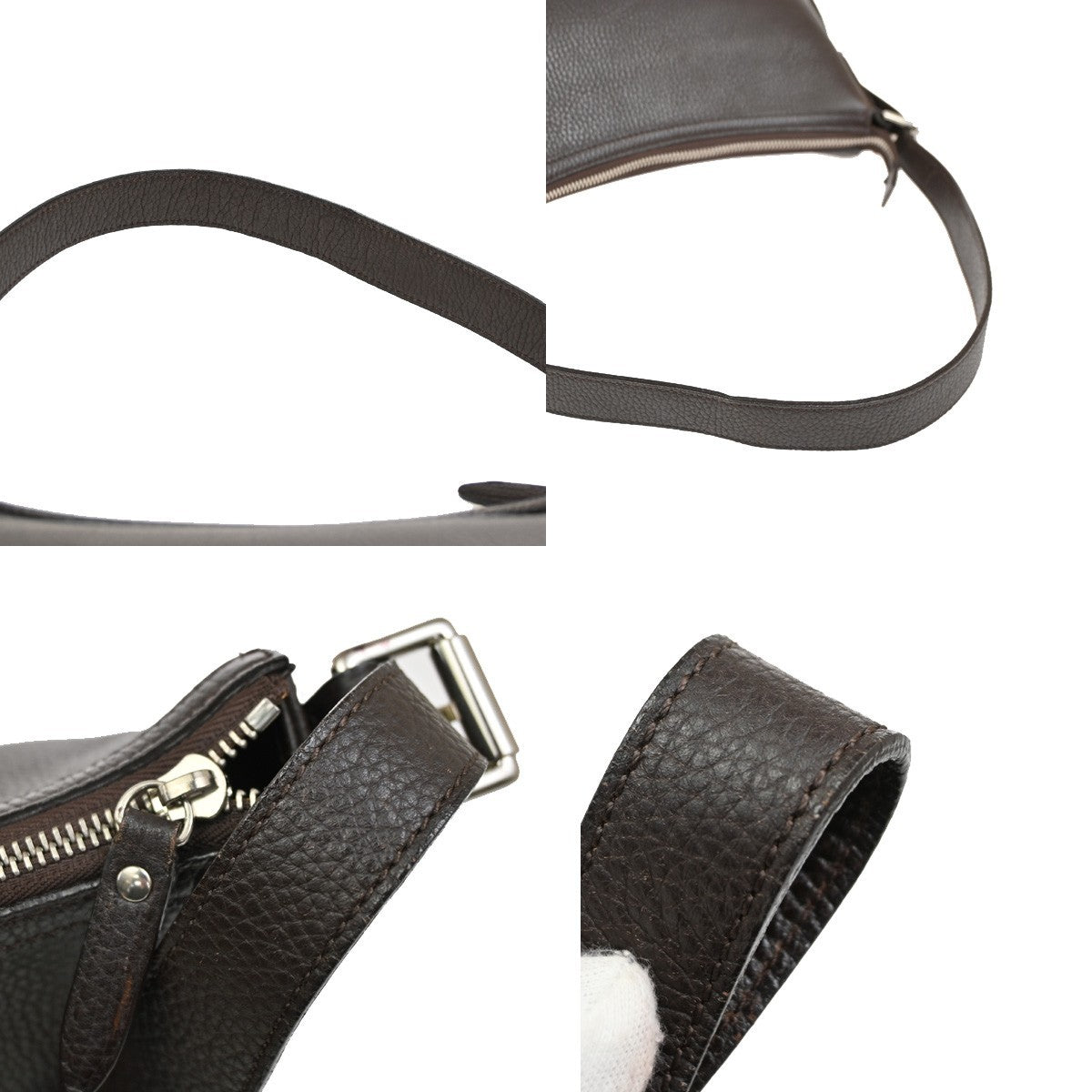 BURBERRY  Shoulder Bag Grained Calfskin House Check Brown SHW 09DA145