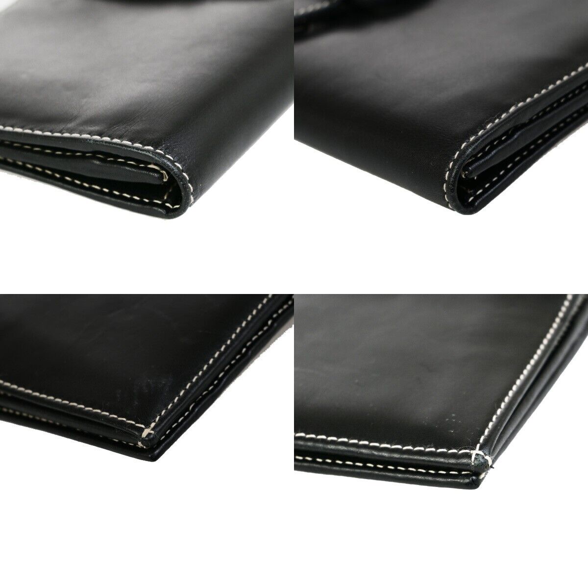 SALVATORE FERRAGAMO Logo Vara Bifold Long Walllet Leather Black Italy 01KA410