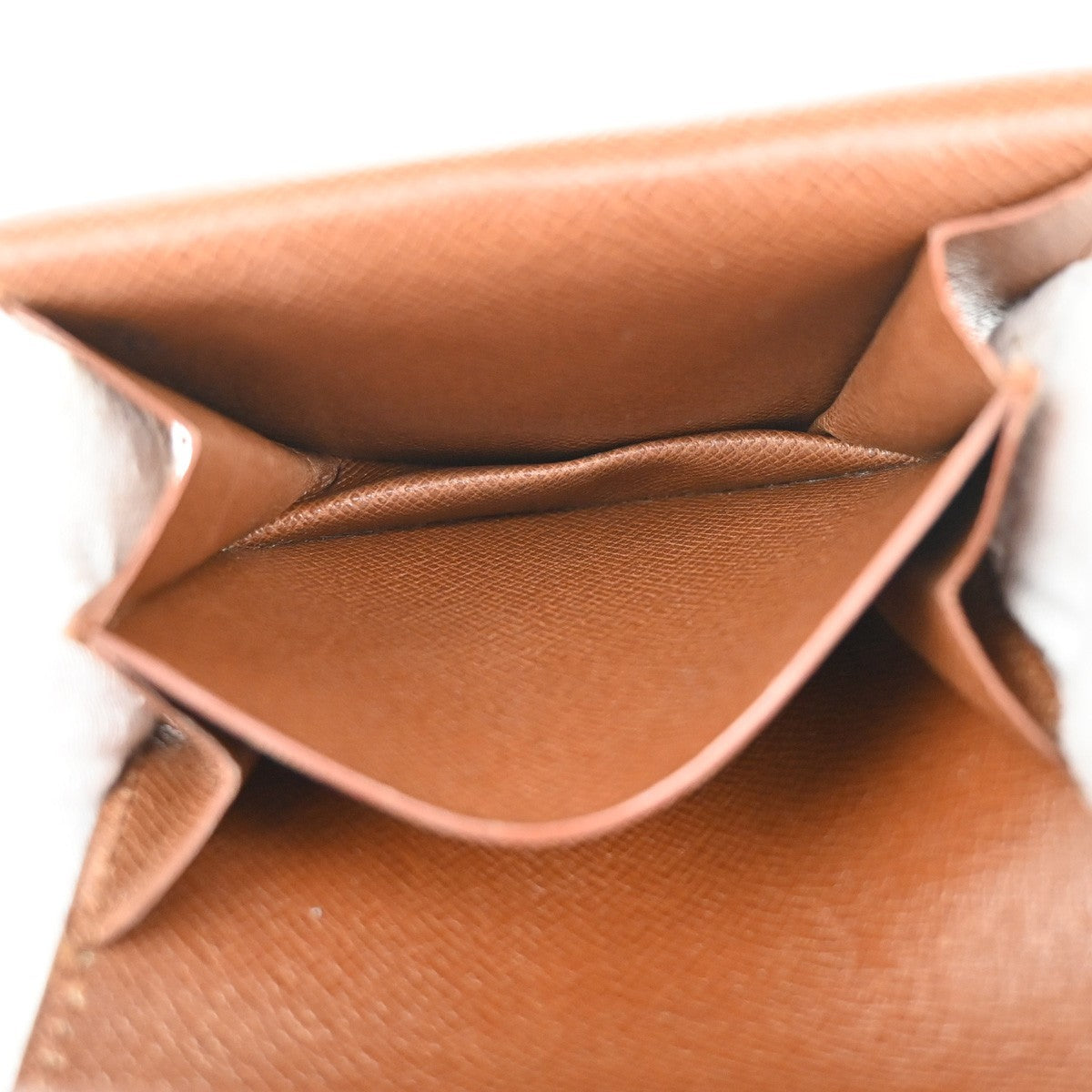 LOUIS VUITTON LV Logo 2 Set Coin Case Wallet Monogram Leather Brown 05EF836