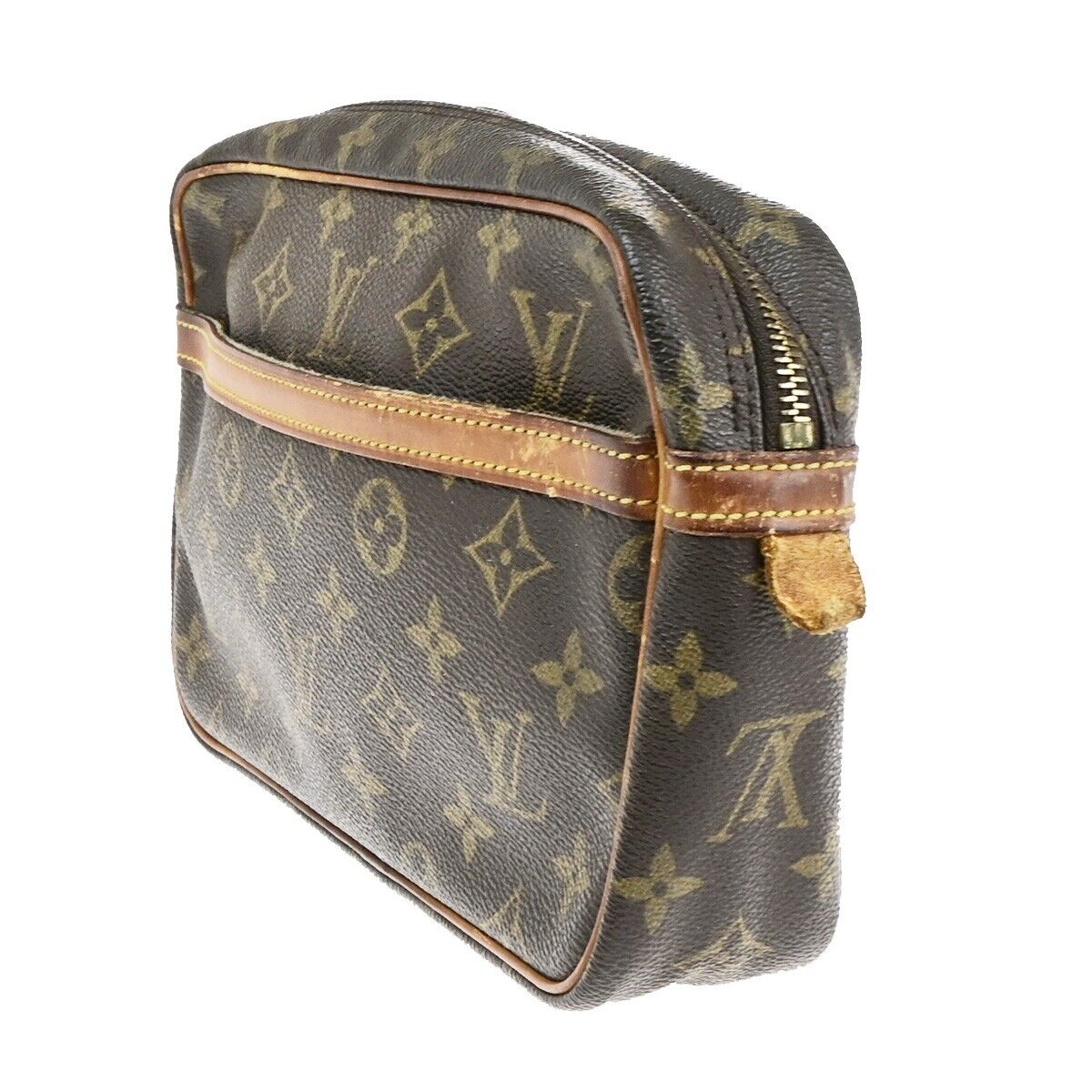 LOUIS VUITTON Compiegne 23 Clutch Hand Bag Monogram Leather Brown M51847 66ED106