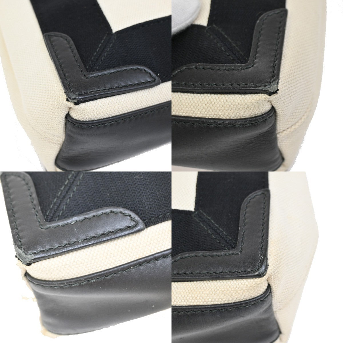 BALENCIAGA Navy Cabas XS 2Way Shoulder Hand Bag Canvas Leather White 39FC026