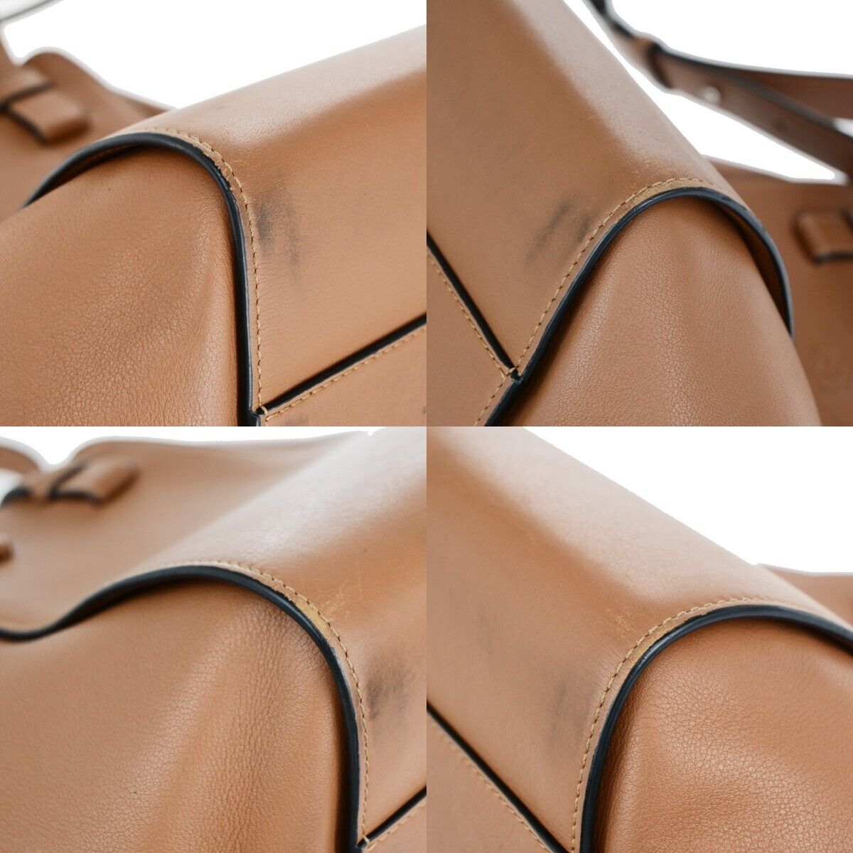 LOEWE Logo Hammock 2Way Shoulder Hand Bag Leather Brown SHW Spain 95EC945