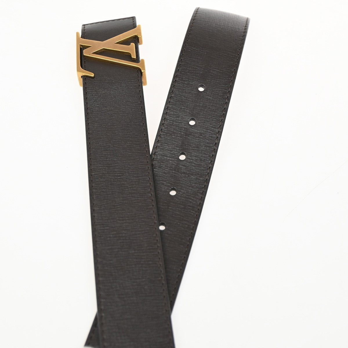LOUIS VUITTON LV Logo Ceinture LV Initial Belt 80/32 Leather Brown M6902 86KC273