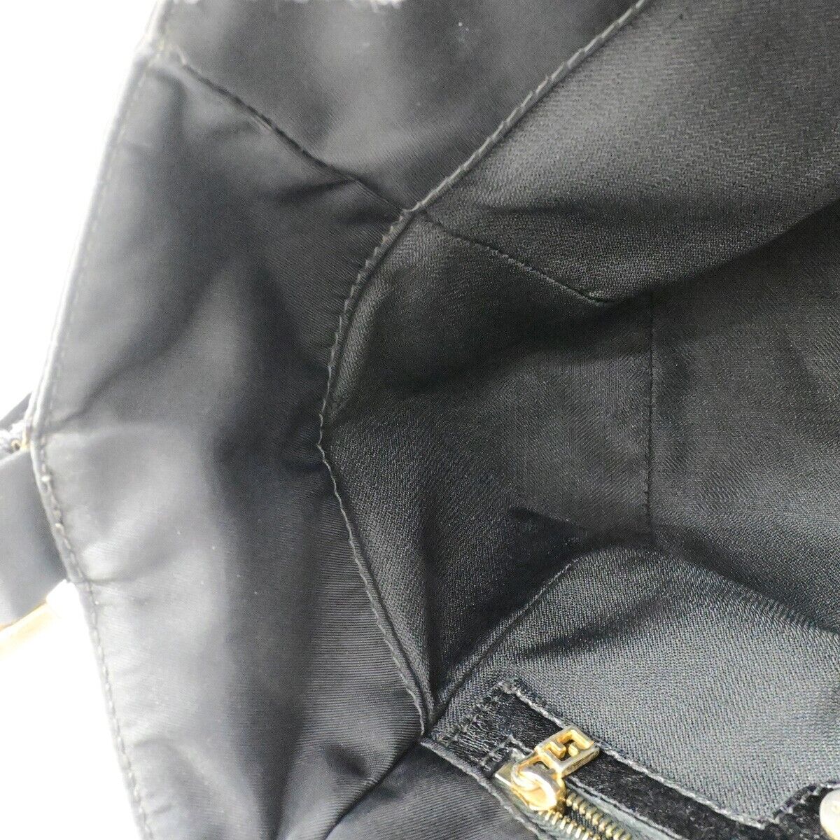 FENDI Logo FF Shoulder Bag Nylon Leather Black GWH Made In Italy 65FA936