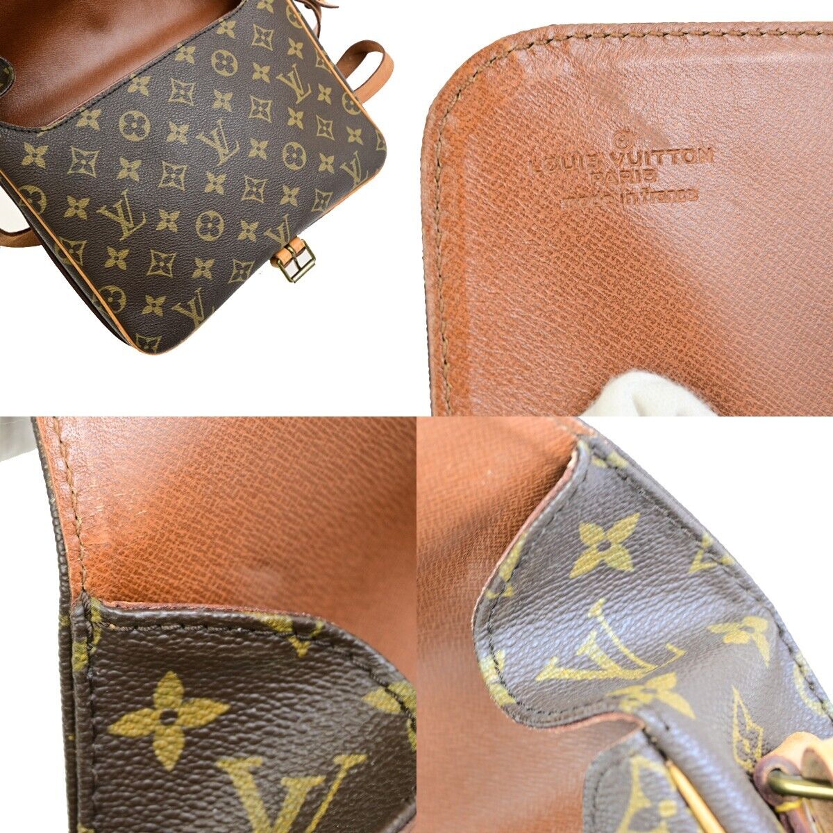 LOUIS VUITTON Cartouchiere GM Shoulder Bag Monogram Leather Brown M51252 31FB343