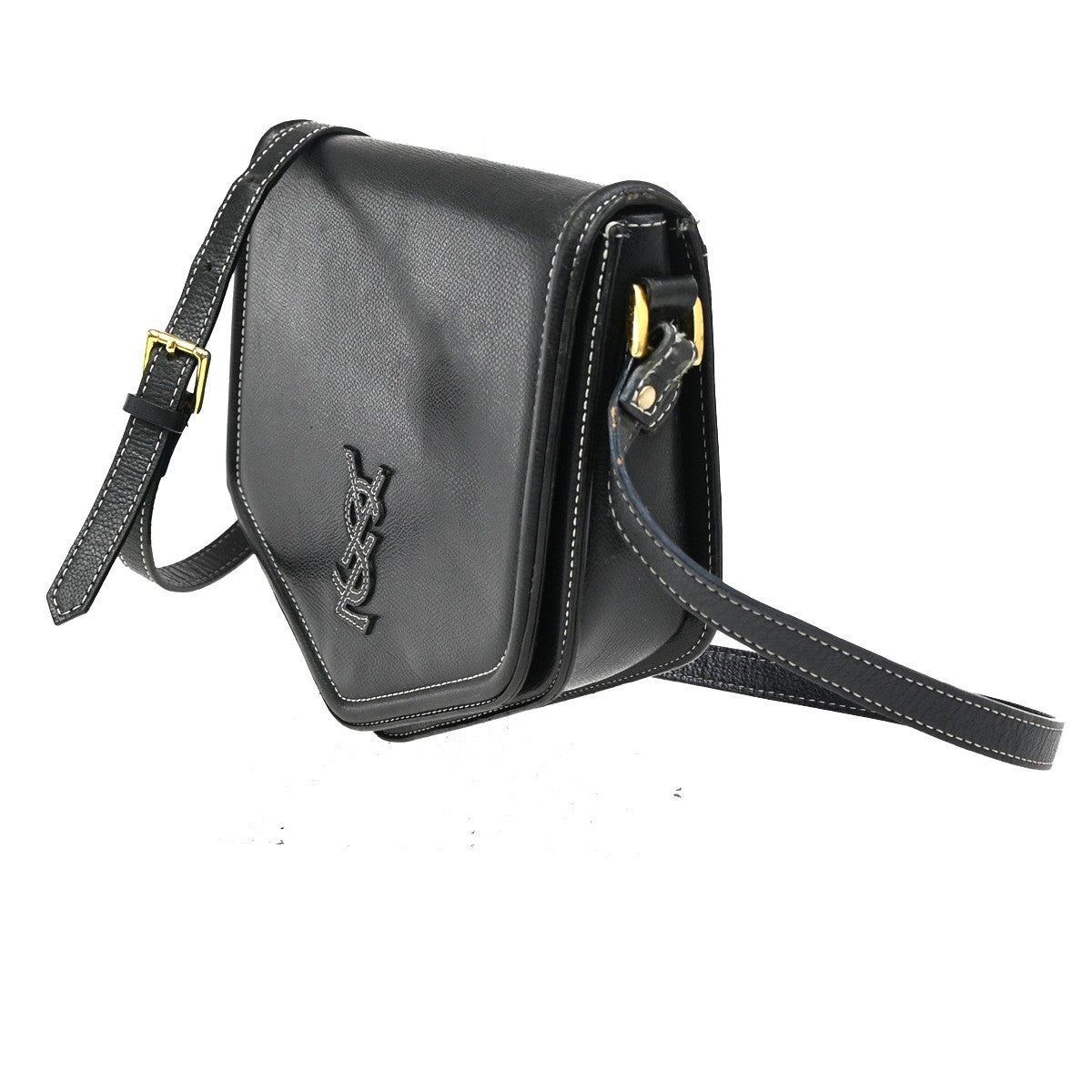 YVES SAINT LAURENT  Cassandra Shoulder Crossbody Bag Leather Black GHW 30TA582