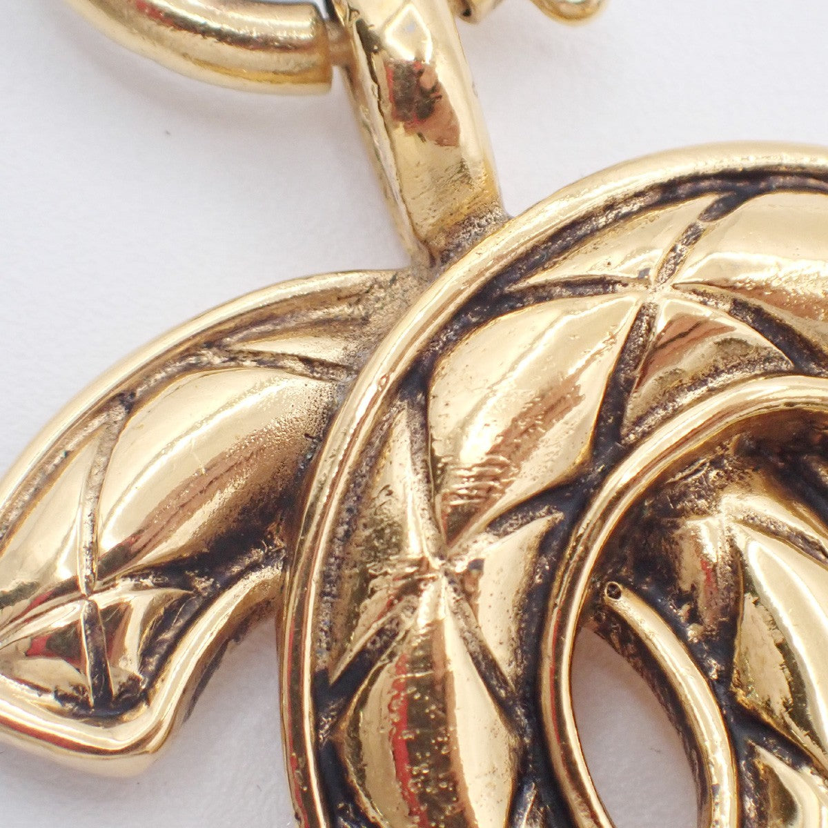CHANEL CC Logo Chain Charm Pendant Necklace GHW Gold-Plated Vintage 99RL988