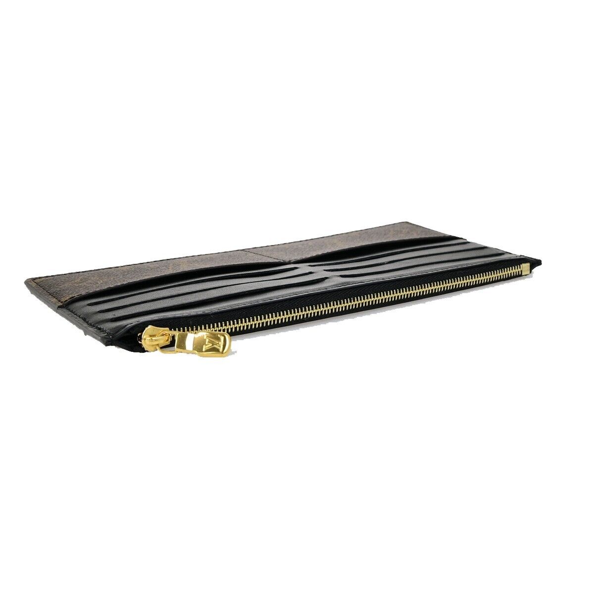 LOUIS VUITTON Slim Purs Long Wallet Monogram Macassar Brown Black M80348 32FB272
