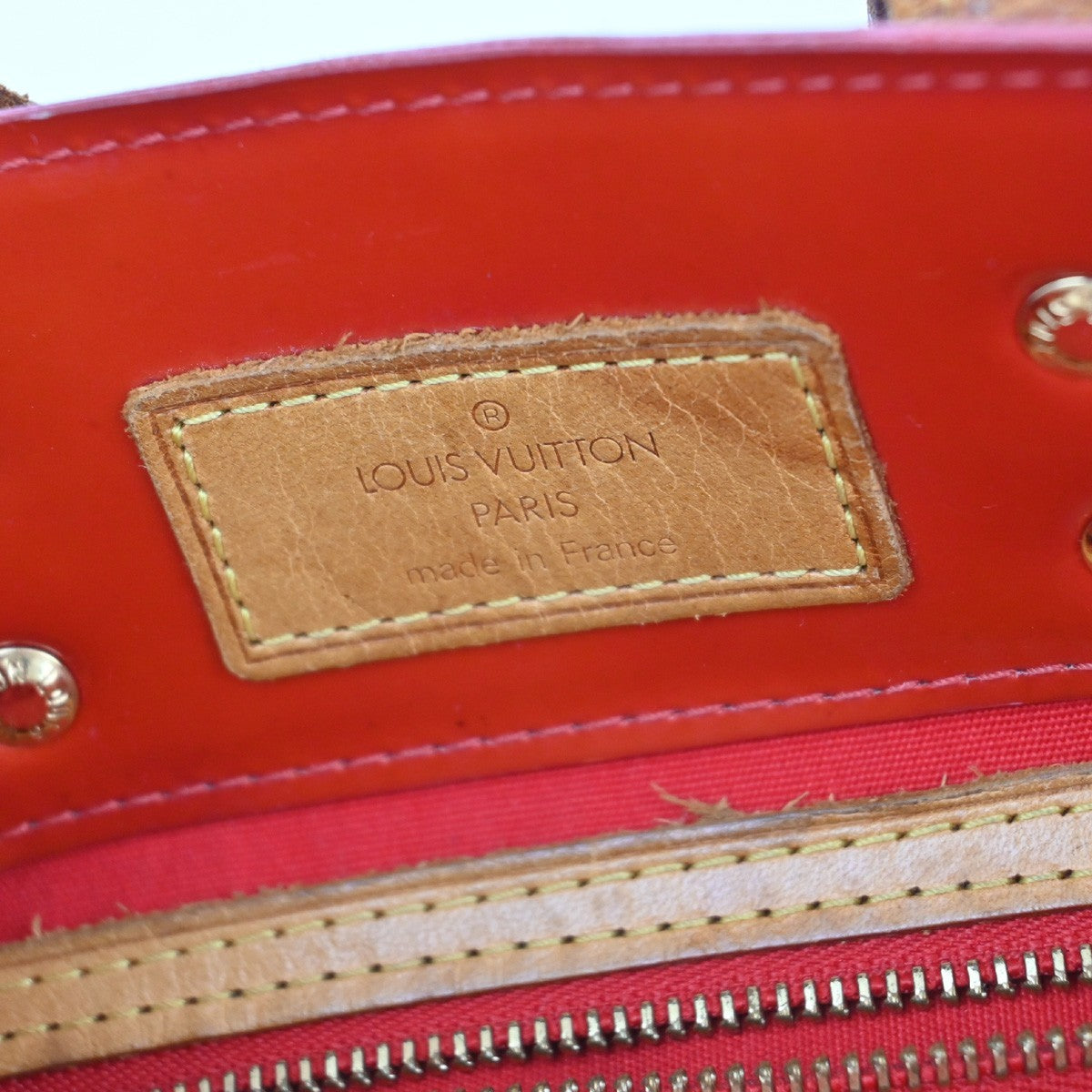 LOUIS VUITTON Read PM Hand Bag Monogram Vernis Patent Leather Red M91088 02AA066
