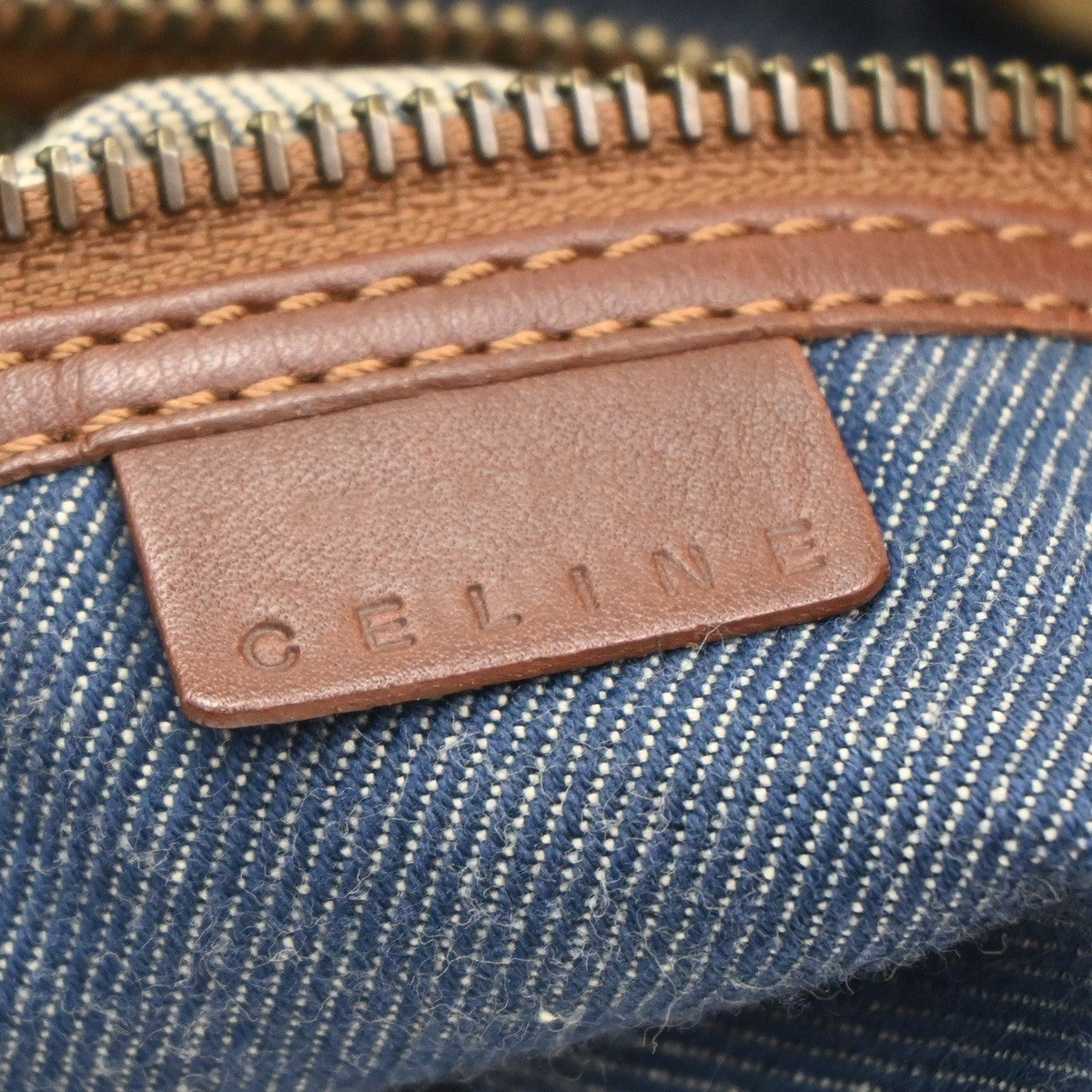 CELINE Logo Macadam Pattern Shoulder Bag Canvas Leather NY BN GHW Italy 66CA534