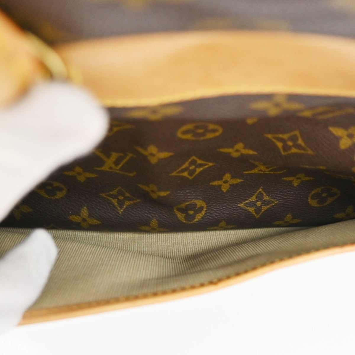 LOUIS VUITTON LV Logo Deauville Hand Bag Monogram Leather Brown M47270 76KC315