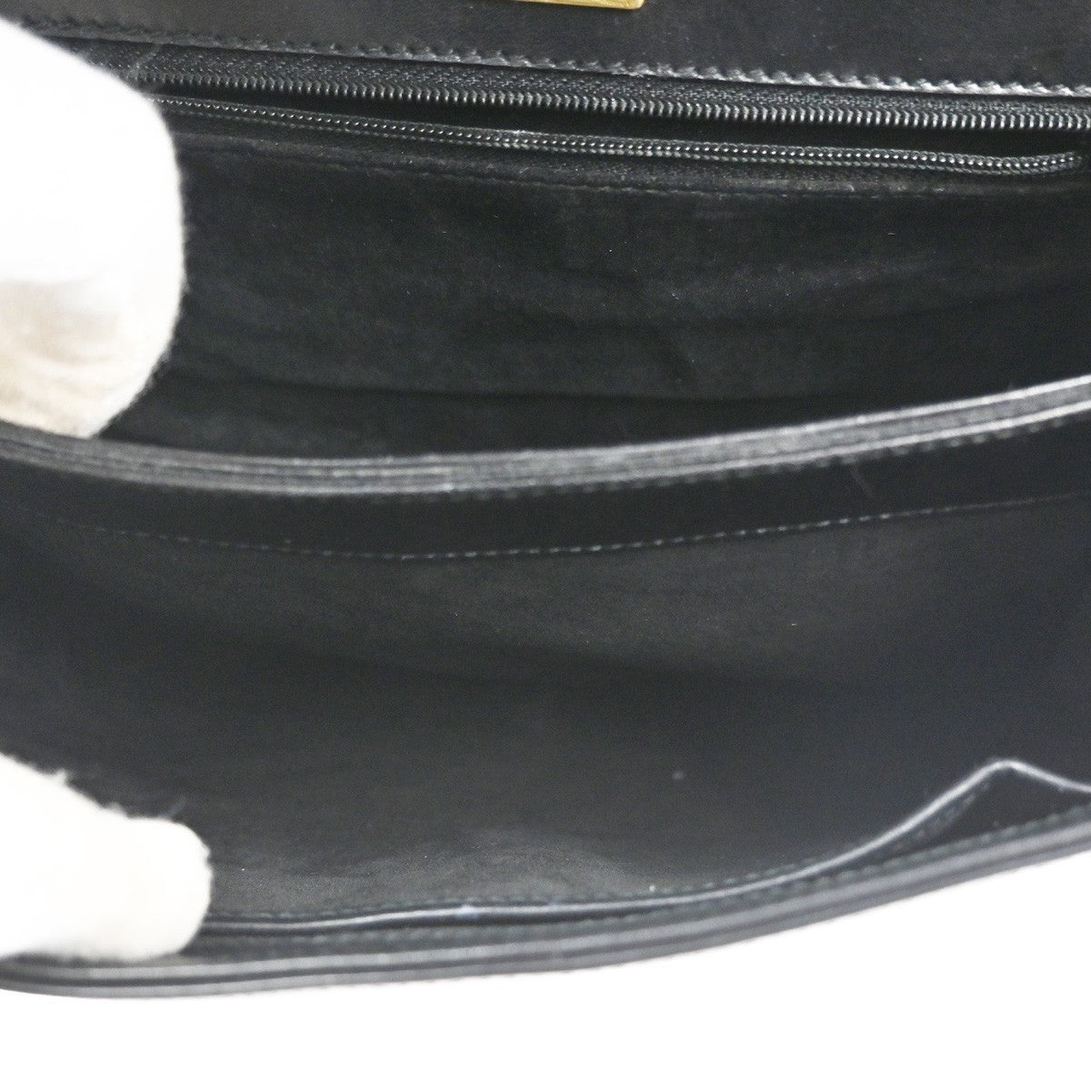 GUCCI Logo Top Handle Hand Bag Leather Black GHW Italy 62KC512