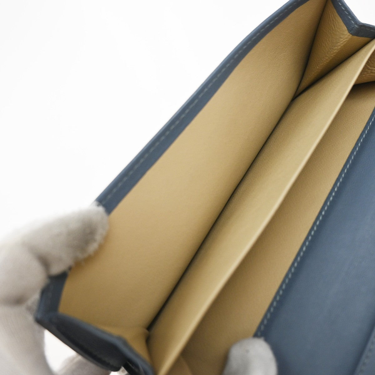 BOTTEGA VENETA Logo Intrecciato Long Bifold Wallet Leather Blue 67KP374