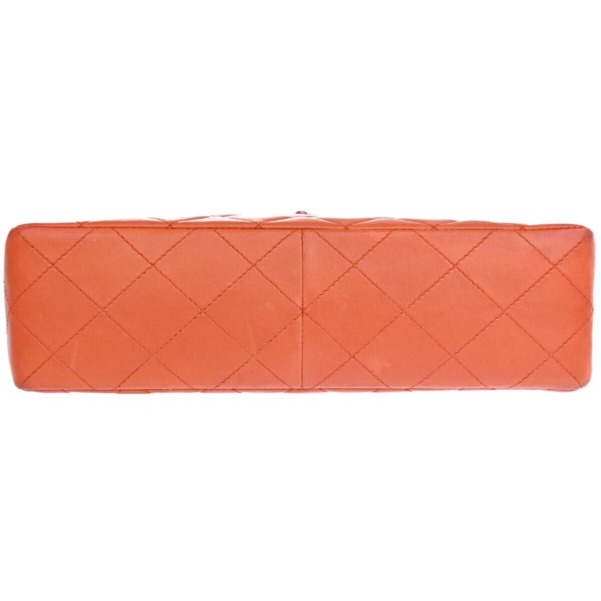 CHANEL CC Matelasse 30 Chain Shoulder Bag Leather Orange Brown Vintage 646HB609