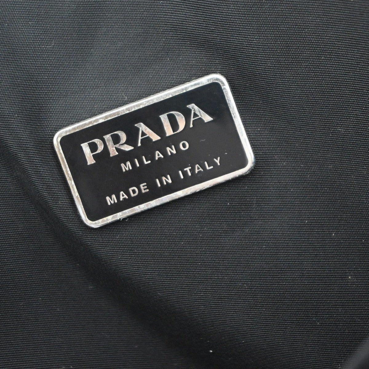 PRADA MILANO Logo Tessuto 2Way Business Shoulder Bag Nylon Leather Black 85KP332