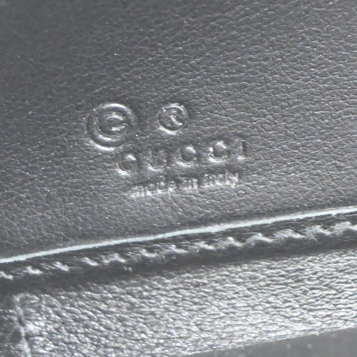 GUCCI Logo Guccissima GG Pattern Long Zipper Wallet Leather Black 60FC118