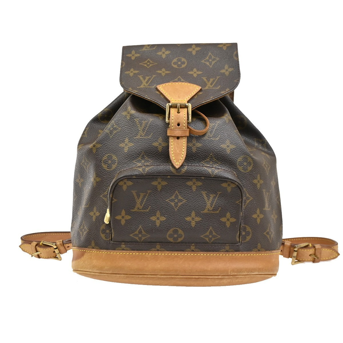 LOUIS VUITTON Montsouris MM Backpack Bag Monogram Leather Brown M51136 18DA238