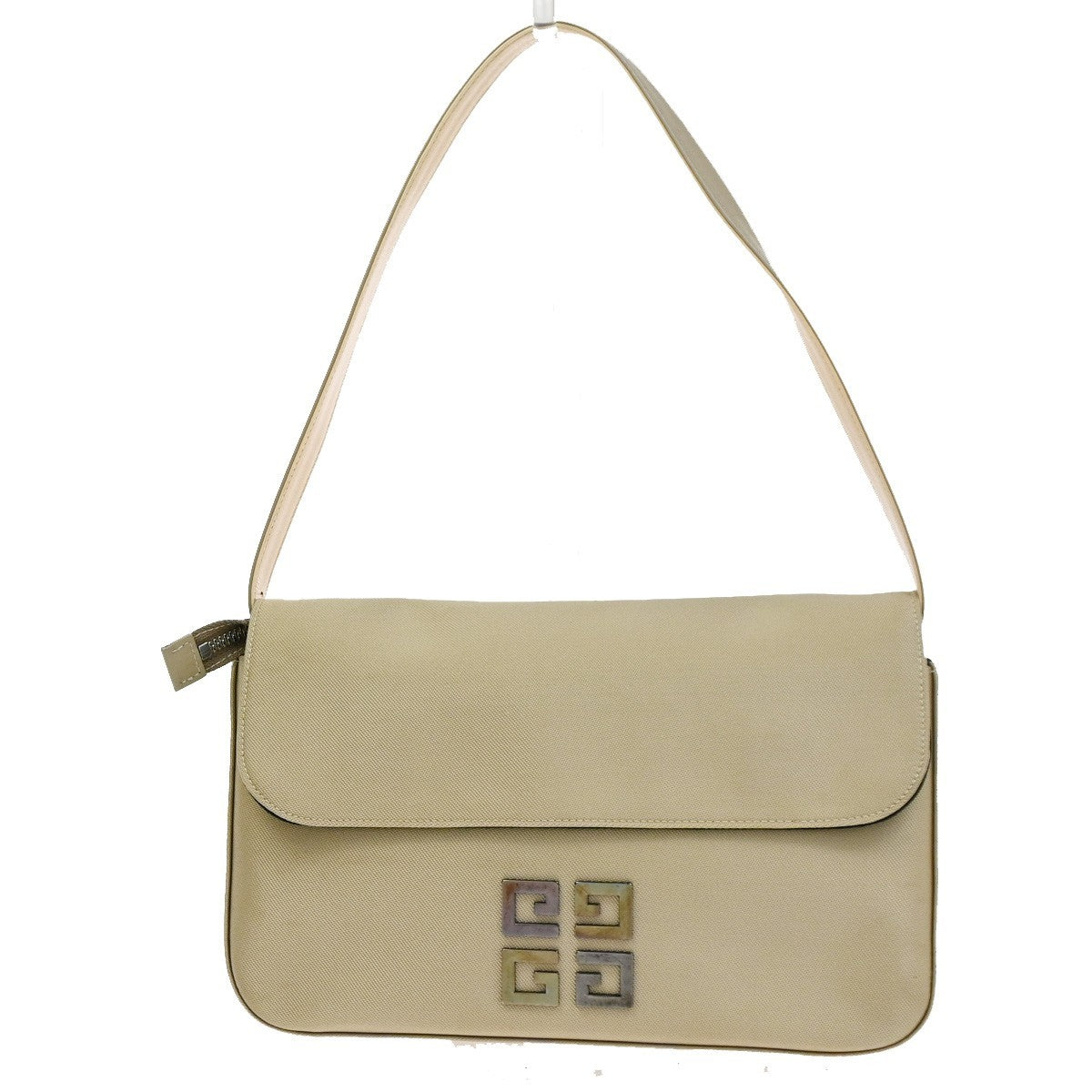 GIVENCHY 4G Logo  Hand Bag With Pouch Nylon Leather Beige SHW Japan 06CA843