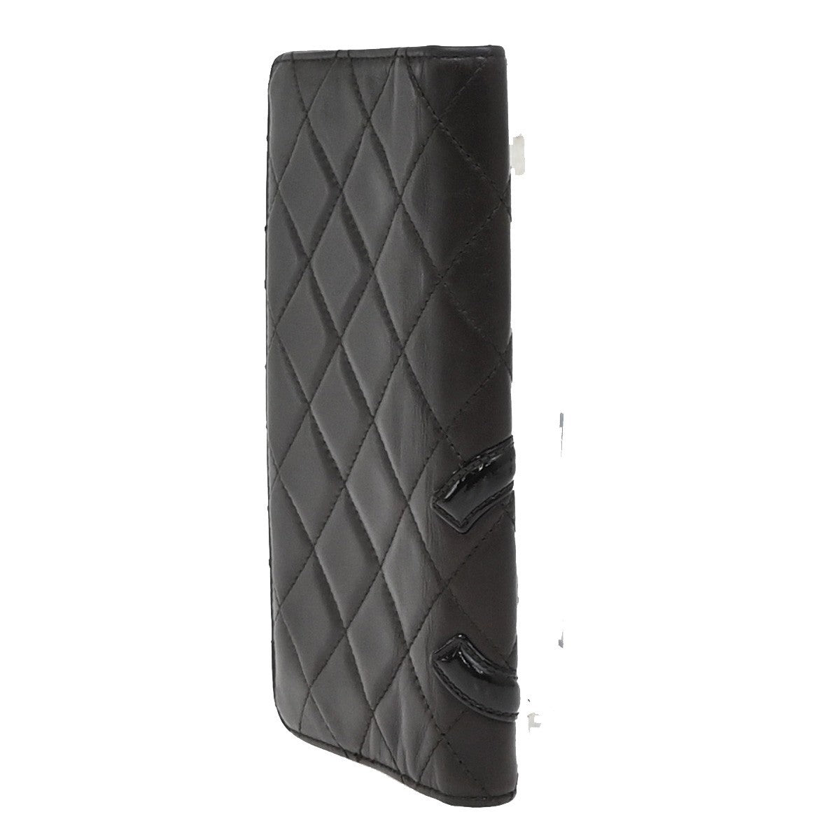CHANEL CC Logo Cambon Ligne Long Wallet Quilted Leather Brown SHW 83KC692