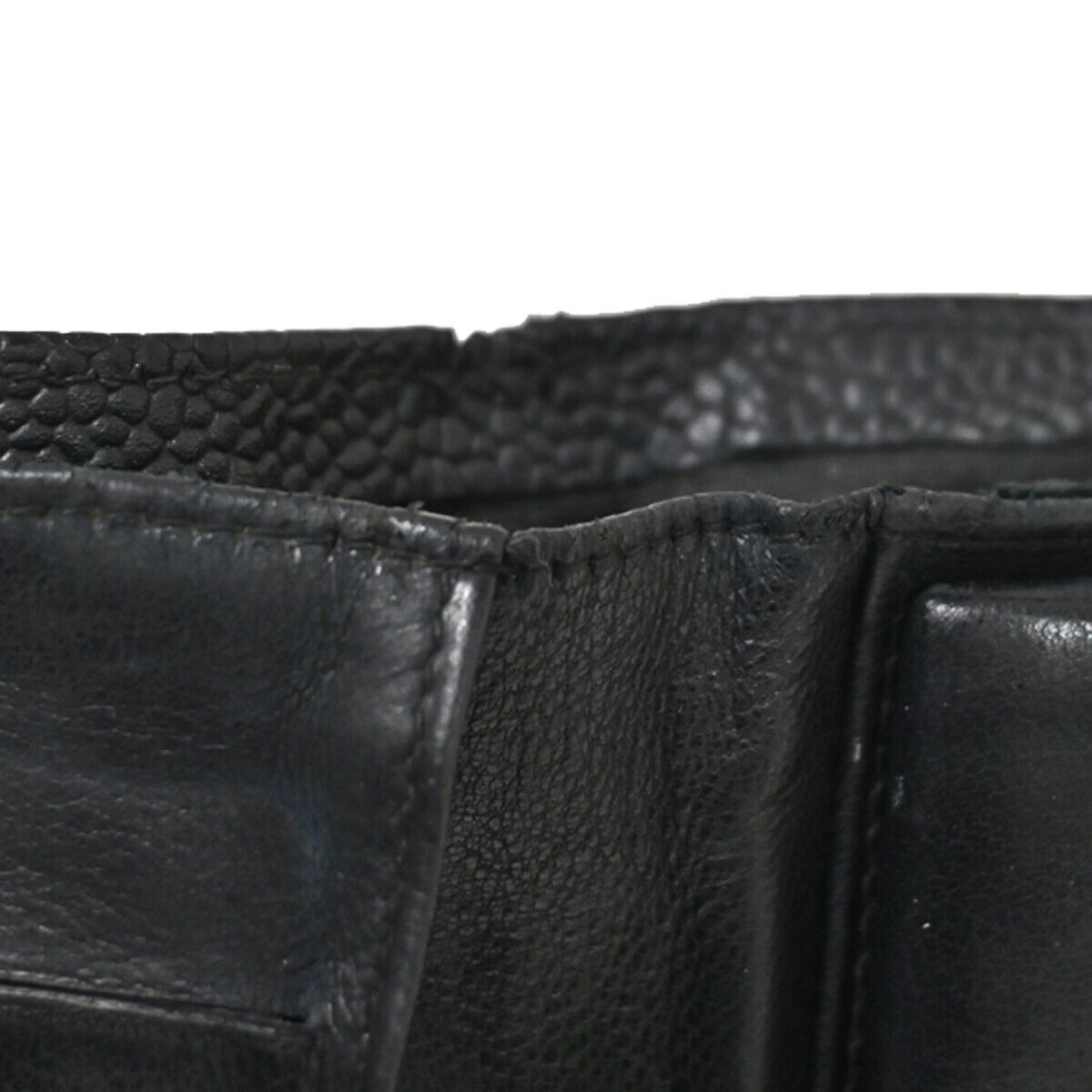 CHANEL CC Logo Long Bifold Wallet Purse Caviar Skin Leather Black GHW 04FA424