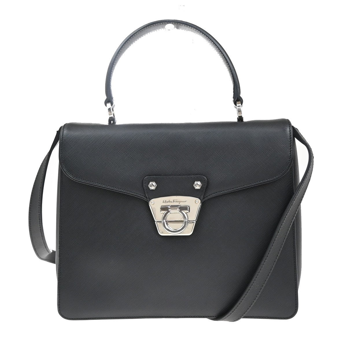 SALVATORE FERRAGAMO Sofia Gancini 2Way Shoulder Hand Bag Leather Brown 85RF663