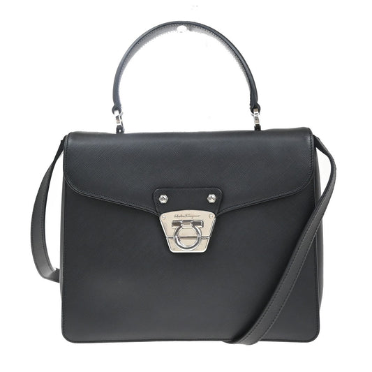 SALVATORE FERRAGAMO Sofia Gancini 2Way Shoulder Hand Bag Leather Brown 85RF663