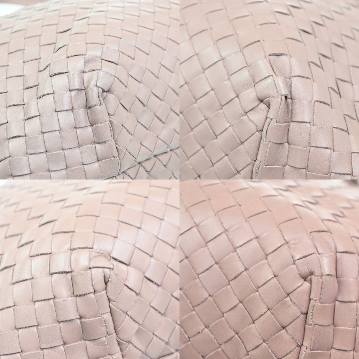 BOTTEGA VENETA Logo Intrecciato Shoulder Hand Bag Leather Pink Italy 25RL757