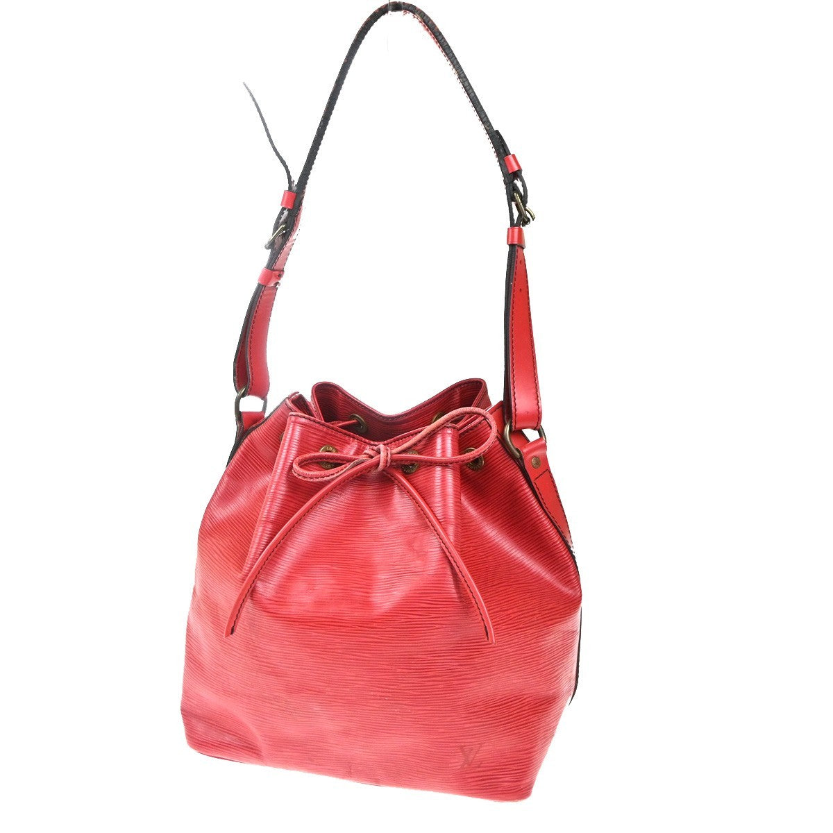 LOUIS VUITTON Petit Noe Drawstring Shoulder Bag Epi Leather Red M44107 37KC770