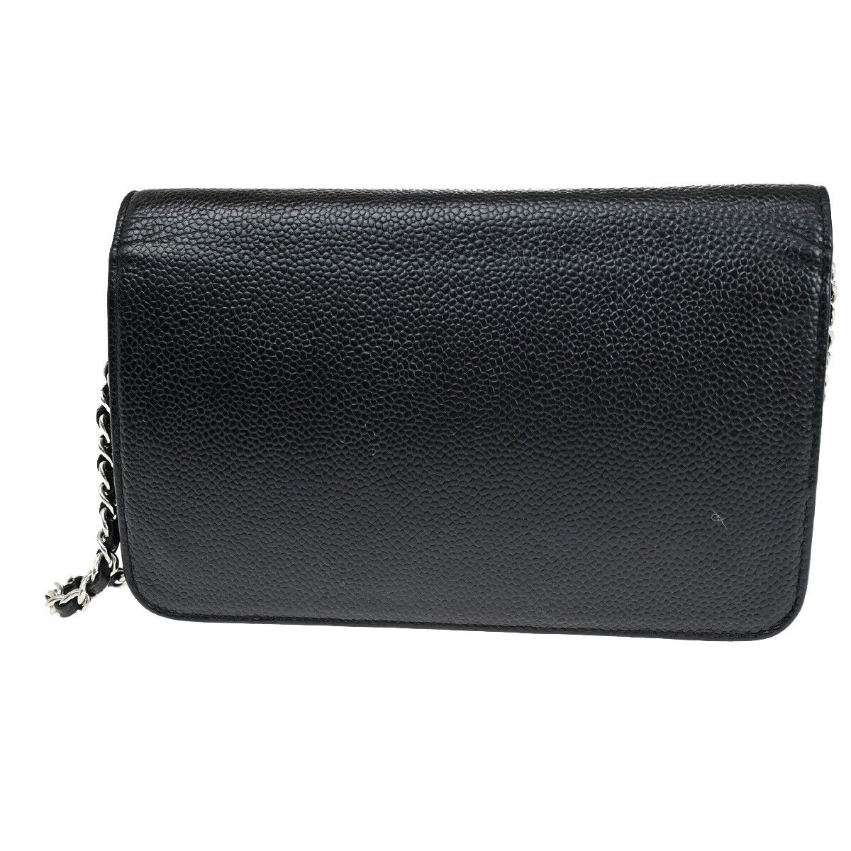 CHANEL CC Logo GST Chain Shoulder Bag Wallet Caviar Skin Leather BK SHW 367RF145