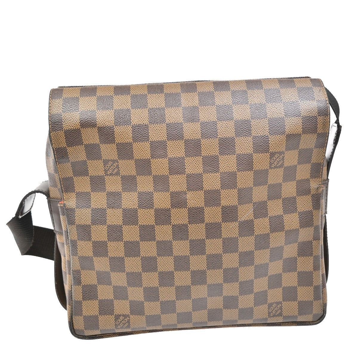 LOUIS VUITTON Naviglio Shoulder Bag Damier Ebene Leather Brown N45255 84EF885