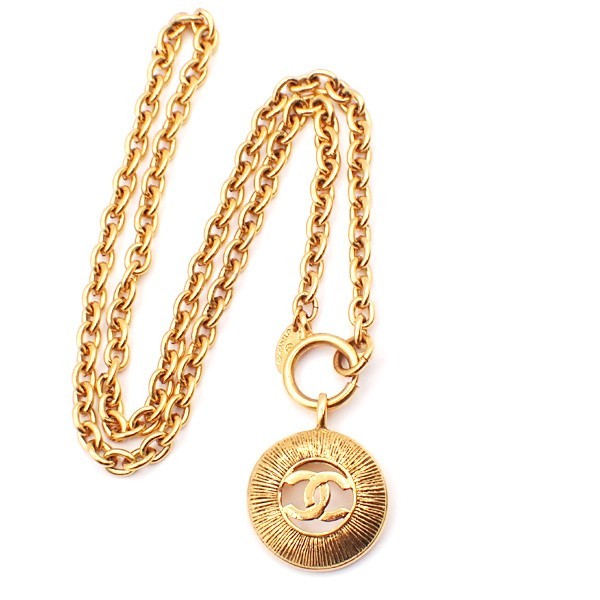 CHANEL CC Logos Chain Long Necklace Pendant Gold France Accessory 70RL693